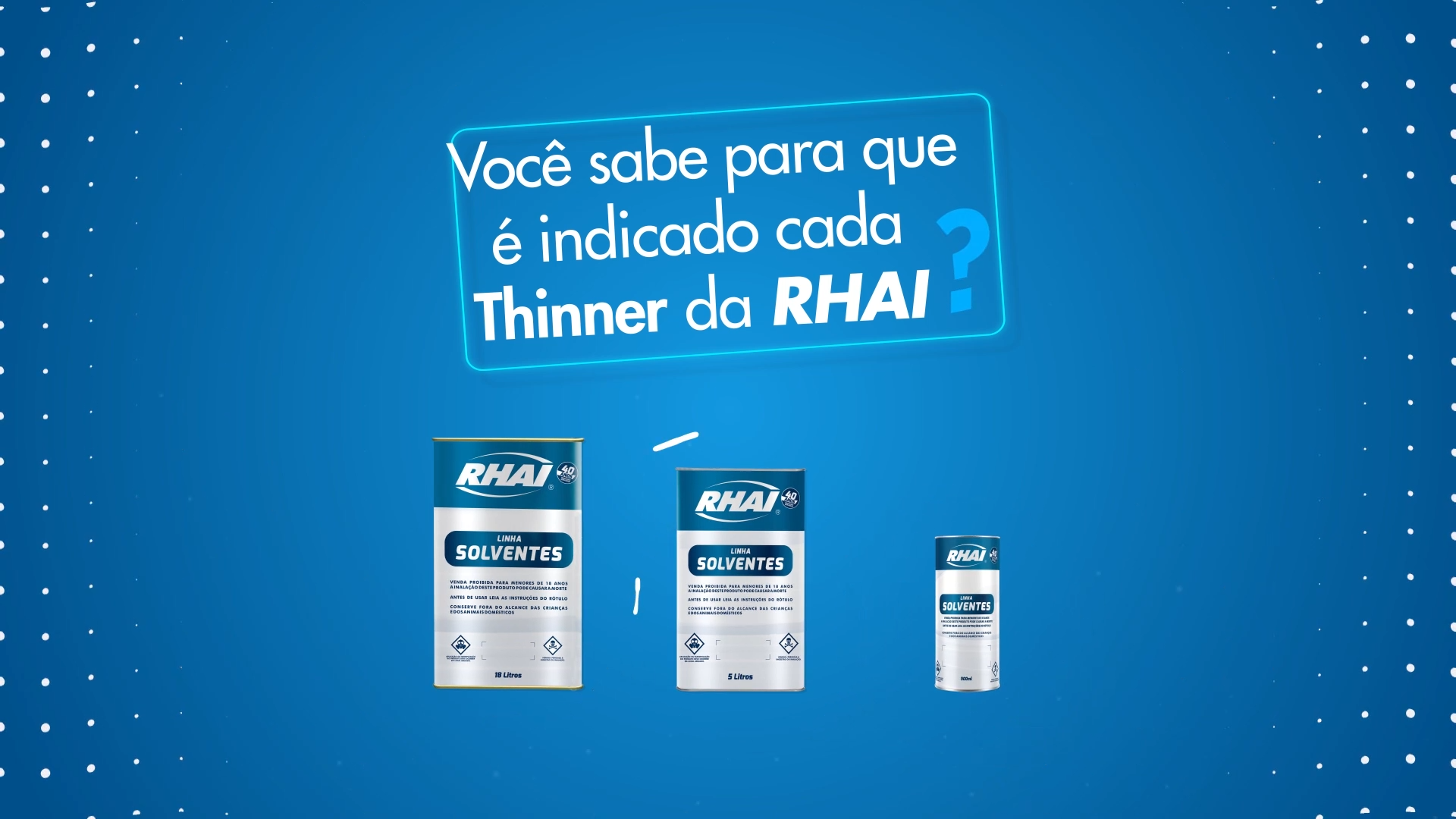 Você sabe para que é indicado cada Thinner da RHAI?